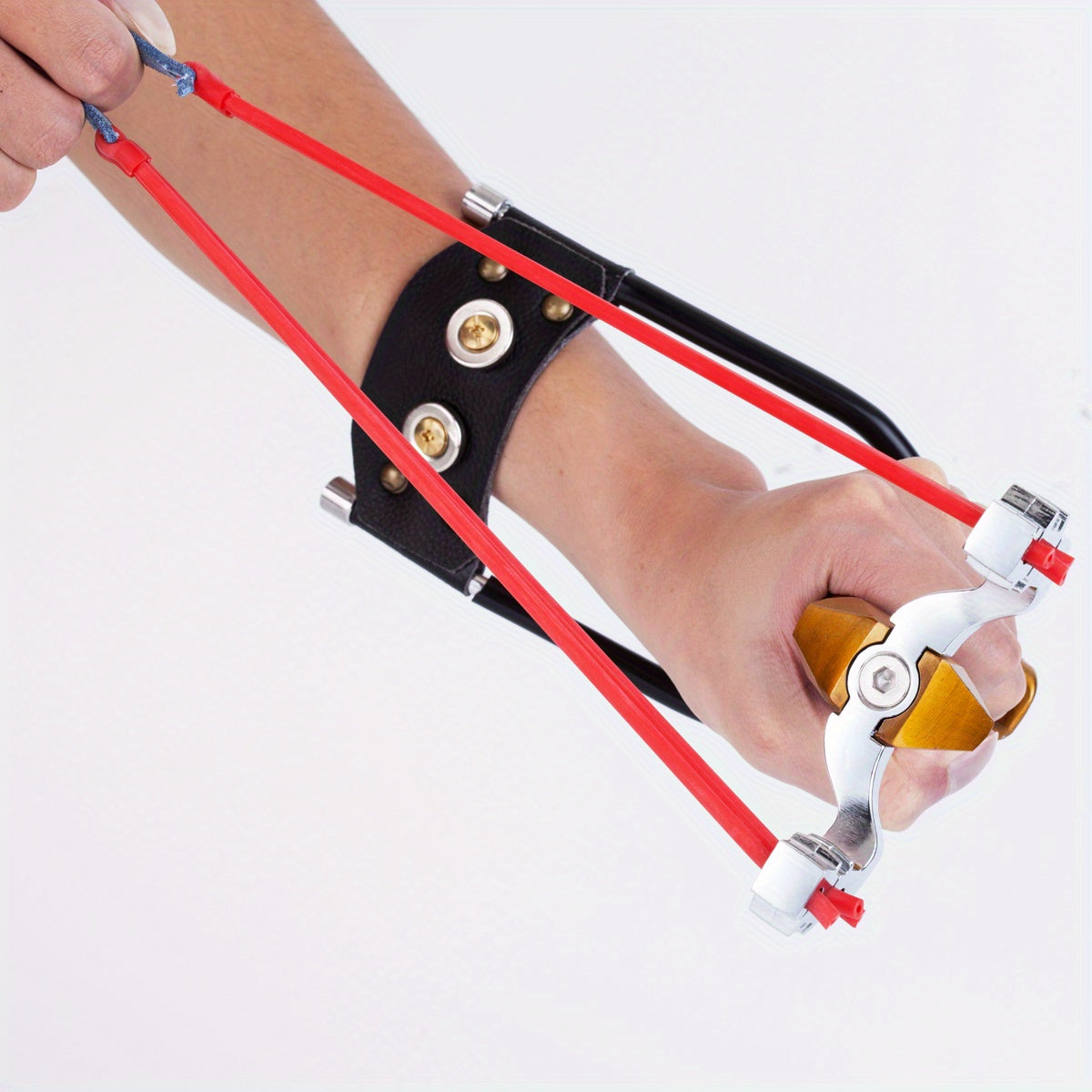 High-performance Hunting Catapult with Rubber Bands & Clay Balls | Heavy Duty Metal Slingshot with Wrist Brace - product image 2