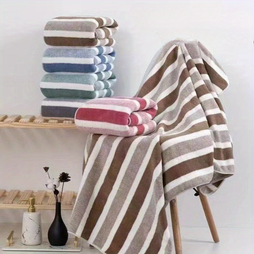 Towel Set 8 Piece Two-Color Striped - Super Absorbent Soft No Hair Loss Bath Towel Combo | 2 Bath Towels 2 Face Towels 4 Hand Towels | Grey Red Blue Green | Bathroom Family Hotel S - product image 10