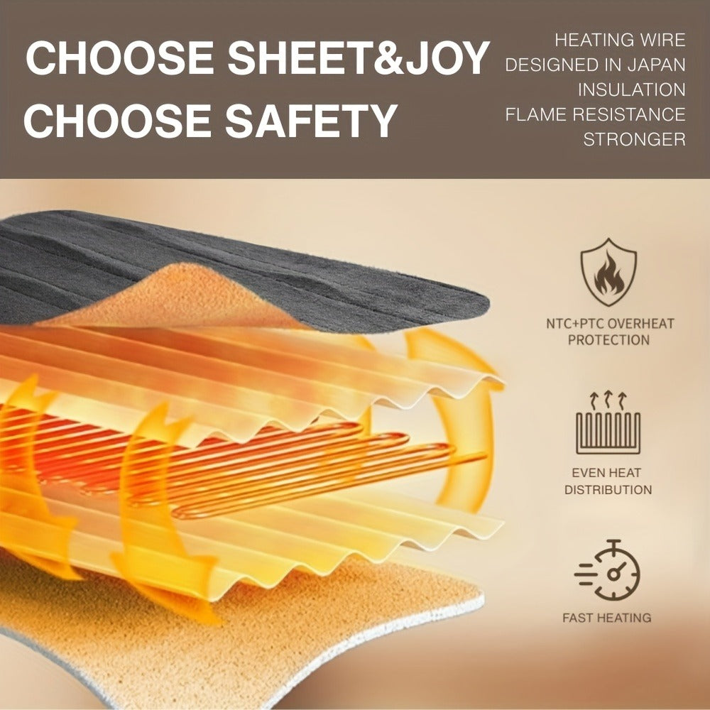 Electric Blanket with Temperature Control and Timer – Extra Large Flannel Heated Blanket, 8 Levels 10-Hour Auto-Off, Machine Washable, PTC+NTC Overheat Protection, Throw Twin Full  - product image 3