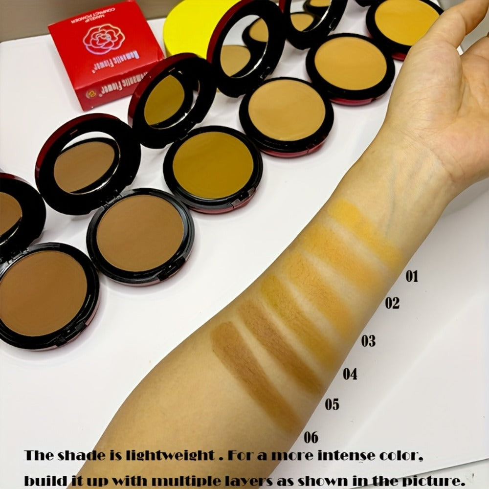 Pressed Powder Foundation Contour Matte Ful1l Coverage Oil Control Waterproof | 6 Shades Light to Dark | Blending Puff Included | 1-Pack & 2-Pack Duo Set Available - product image 10