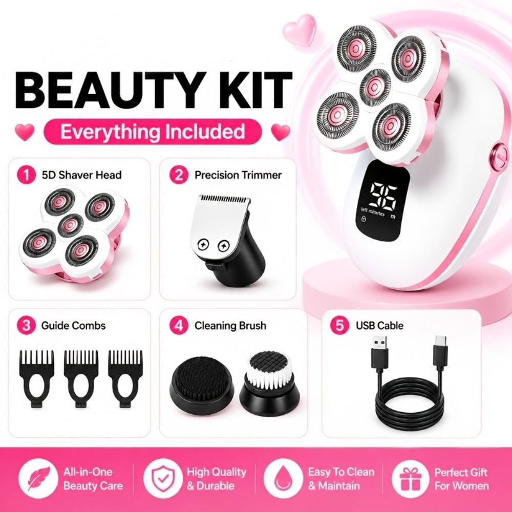 Waterproof Electric Shaver for Women & Men – IPX6 Rotary Head, Wet & Dry Body Hair Removal, Floating Head, Type-C Charging, LED Display, Underarm Leg Arm Face Shaver, Holiday Gift - product image 6