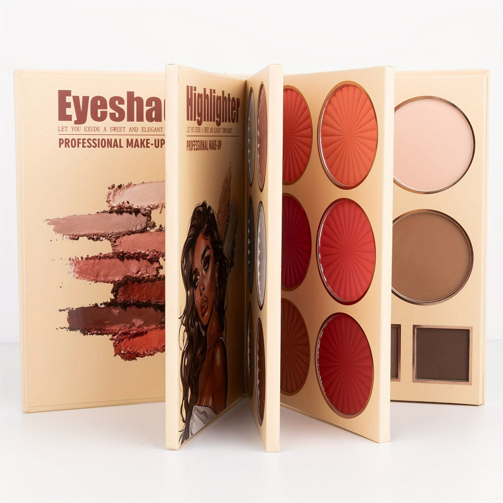 43-Color Eyeshadow Palette Book-Style Folding All-in-One Matte Shimmer Glitter Contour Blush & Highlighter – Multifunctional Makeup Palette for All Skin Tones Everyday & Special Oc - product image 7