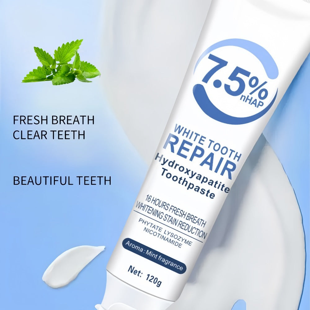 Hydroxyapatite Whitening Toothpaste 6 Pack - 7.5% Nano Deep Cleaning Gentle Non-Irritating Mint Fresh Breath Toothpaste for Sensitive Teeth, Daily Oral Care, Family & Travel Set - product image 5