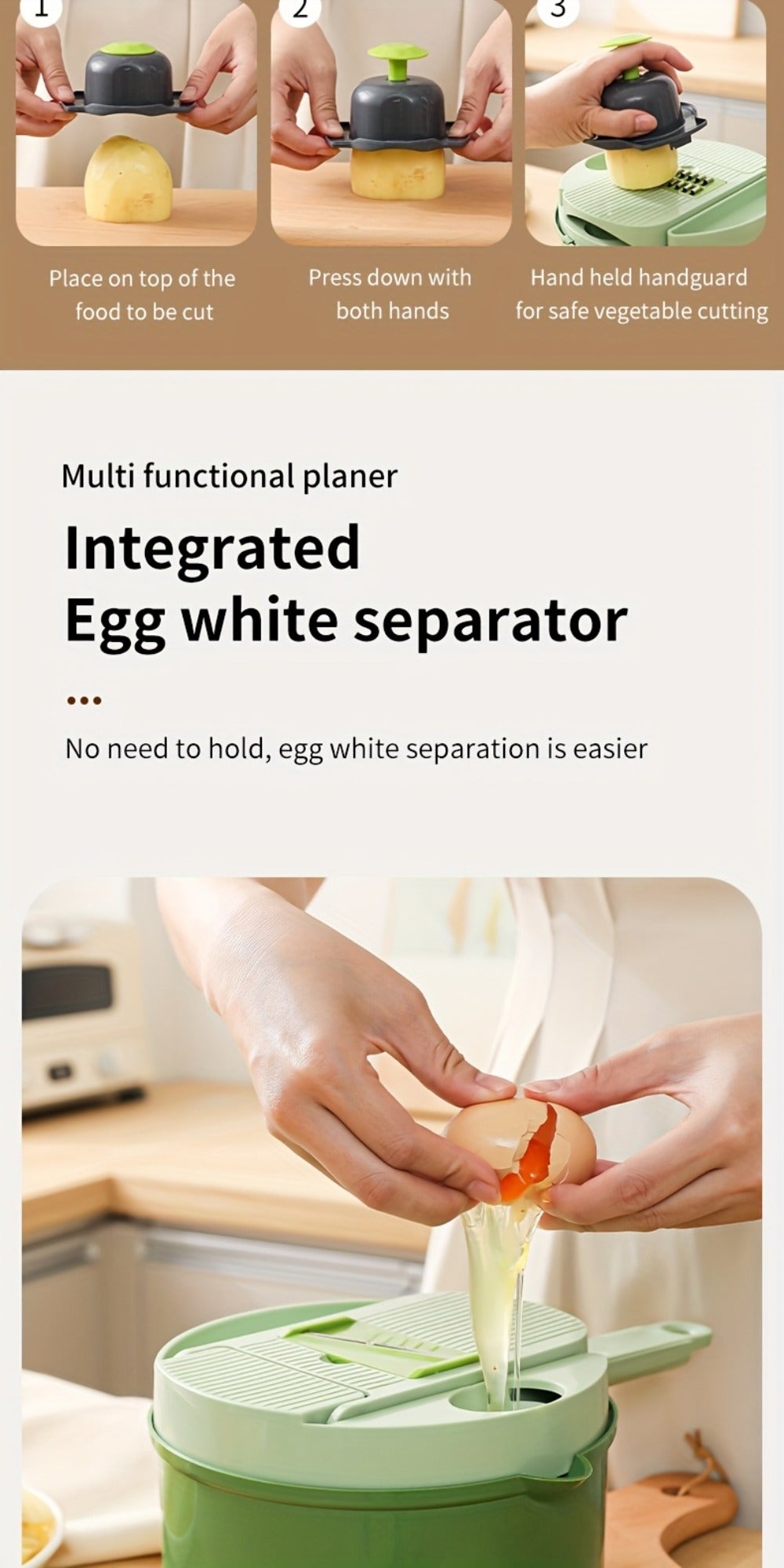 Vegetable Chopper 16-in-1 Manual Food Chopper Slicer Dicer Grater with Container – Professional Onion Potato Carrot Cutter Kitchen Tool - product image 23