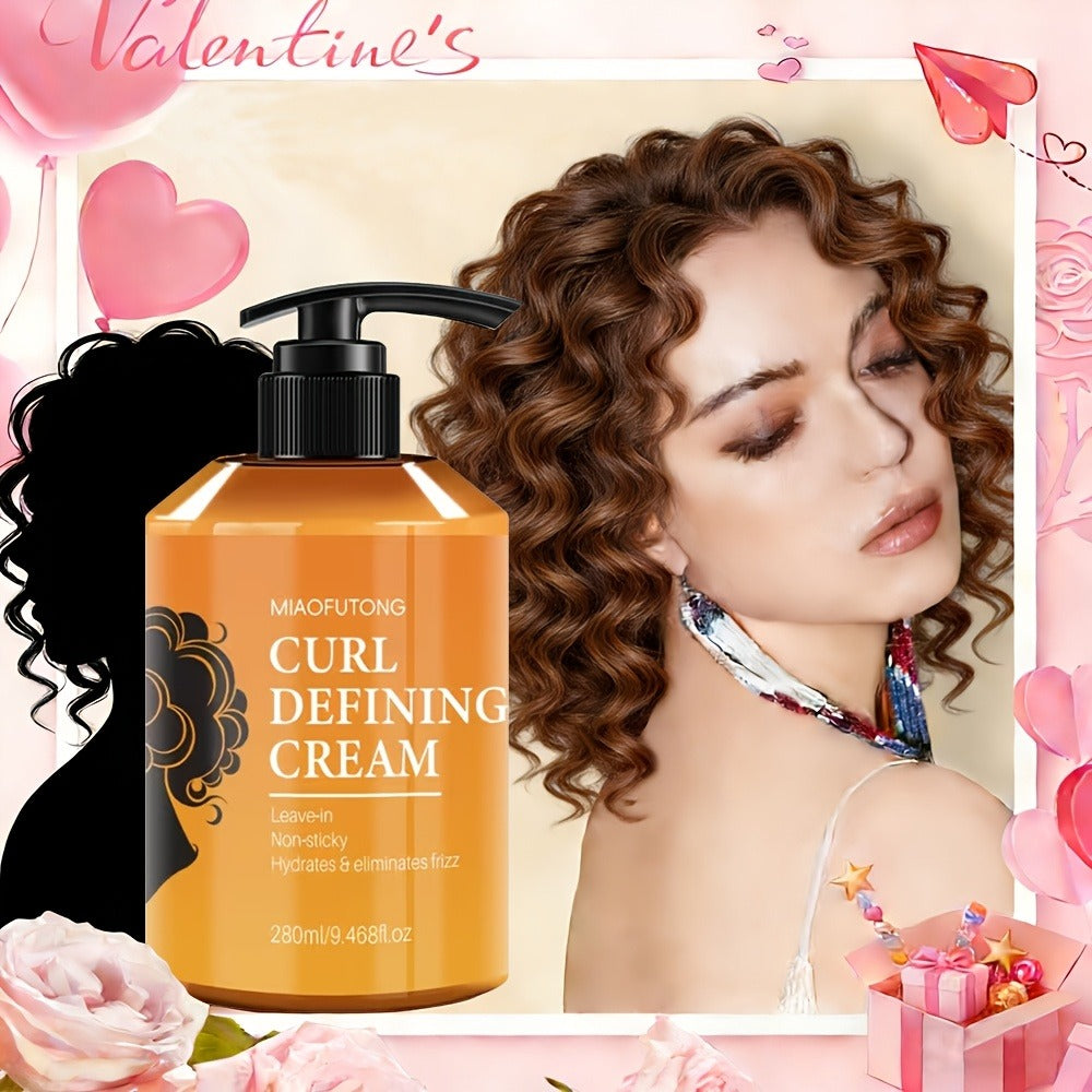 Curl Defining Cream with Argan Oil 280ml Frizz Control Moisture Lock Hydrating Styling Conditioner – Enhances Shine Boosts Volume Heat-Free Curl Definer for Curly Wavy Coily Hair W - product image 2