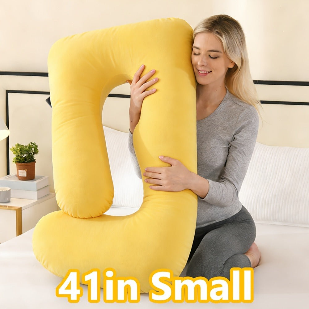 Maternity Pillow Full Body Pillow J-Shaped Pregnancy Pillow with Removable Cover Back Leg Tummy Support Multiple Styles & Sizes - product image 25