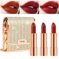 Matte Lipstick Gift Set 3pcs in Silvery Chain Bag Box — Velvet Finish Waterproof Long-Lasting Red Lip Color, Conditioning Formula 3.5g Each, Perfect for Valentine's Day Mother's Da - product image 7