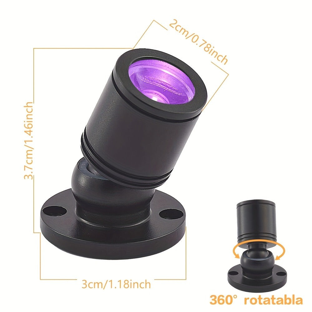 LED UV Blacklight USB Powered Mini Spotlight – Glow Party, Tapestry & UV Reactive Decoration with On/Off Switch - product image 8