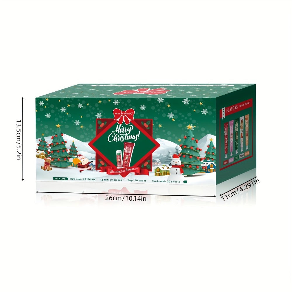 Bulk Gift Set 120 Pieces Lip Balm & Hand Cream with Red Velvet Bags & Holiday Cards — Moisturizing Party Favors for Colleagues, Employees & Friends - product image 5