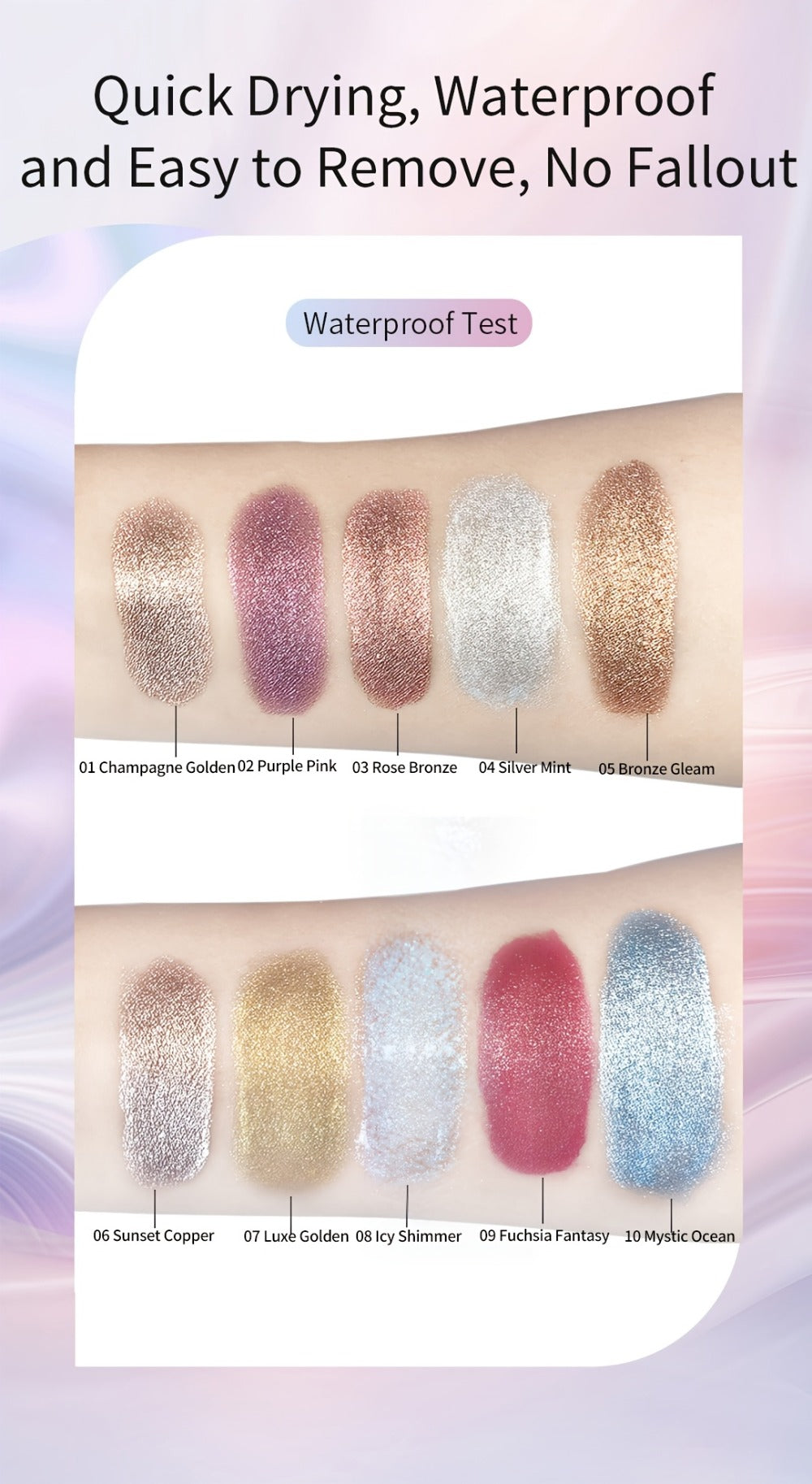 Shimmer Jelly Eyeshadow 2 Pack – Icy Cool Tone Frosty Glow Gel Eye Makeup, Long-Lasting Non-Creasing Blendable Formula, High Shine Luminous Finish for Holiday Party Glam - product image 11