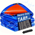 Heavy Duty Tarp Waterproof UV Resistant Tarpaulin – Thickened PE Double-Sided Blue Orange Rainproof Sun Shade Cover with Grommets & Rope for Outdoor Camping Garden Vehicle Boat Pro - product image 19