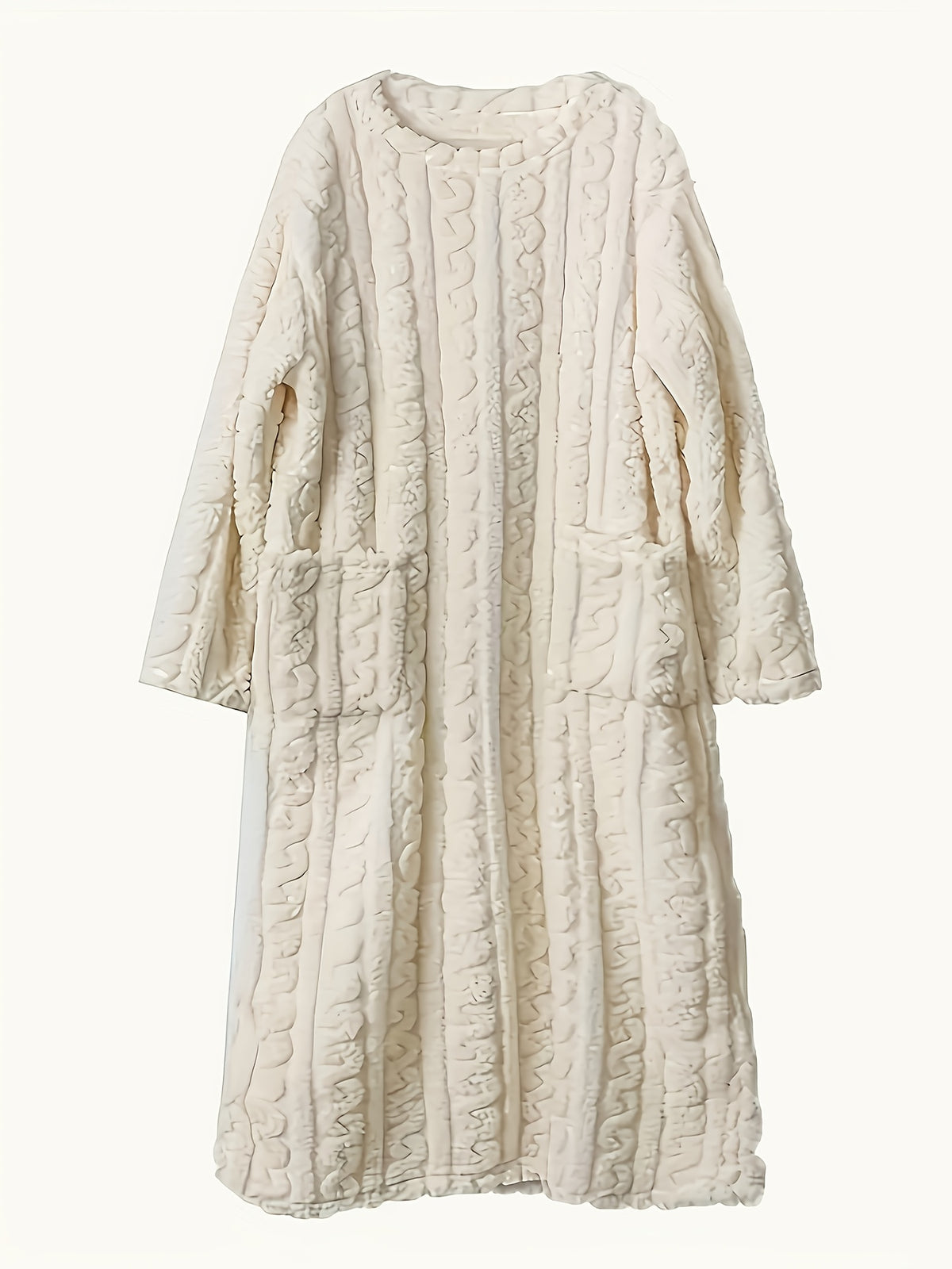 Ladies' Thickened Coral Bathrobe, Super Soft and High-quality Winter Pajamas with Pockets, Machine-washable Long-sleeved Round-neck Bathrobe, Comfortable and - product image 11