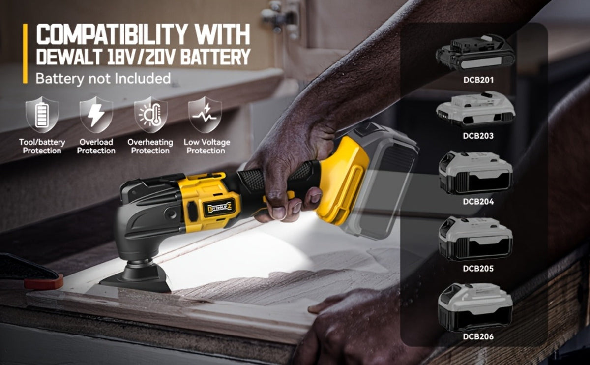 Oscillating Multi Tool Brushless Cordless Compatible with DeWalt 20V / 18V Battery – 21000 OPM Variable Speed, 4.5° Oscillating Angle, Anti-Vibration, Wood Cutting Blades & Sanding - product image 20