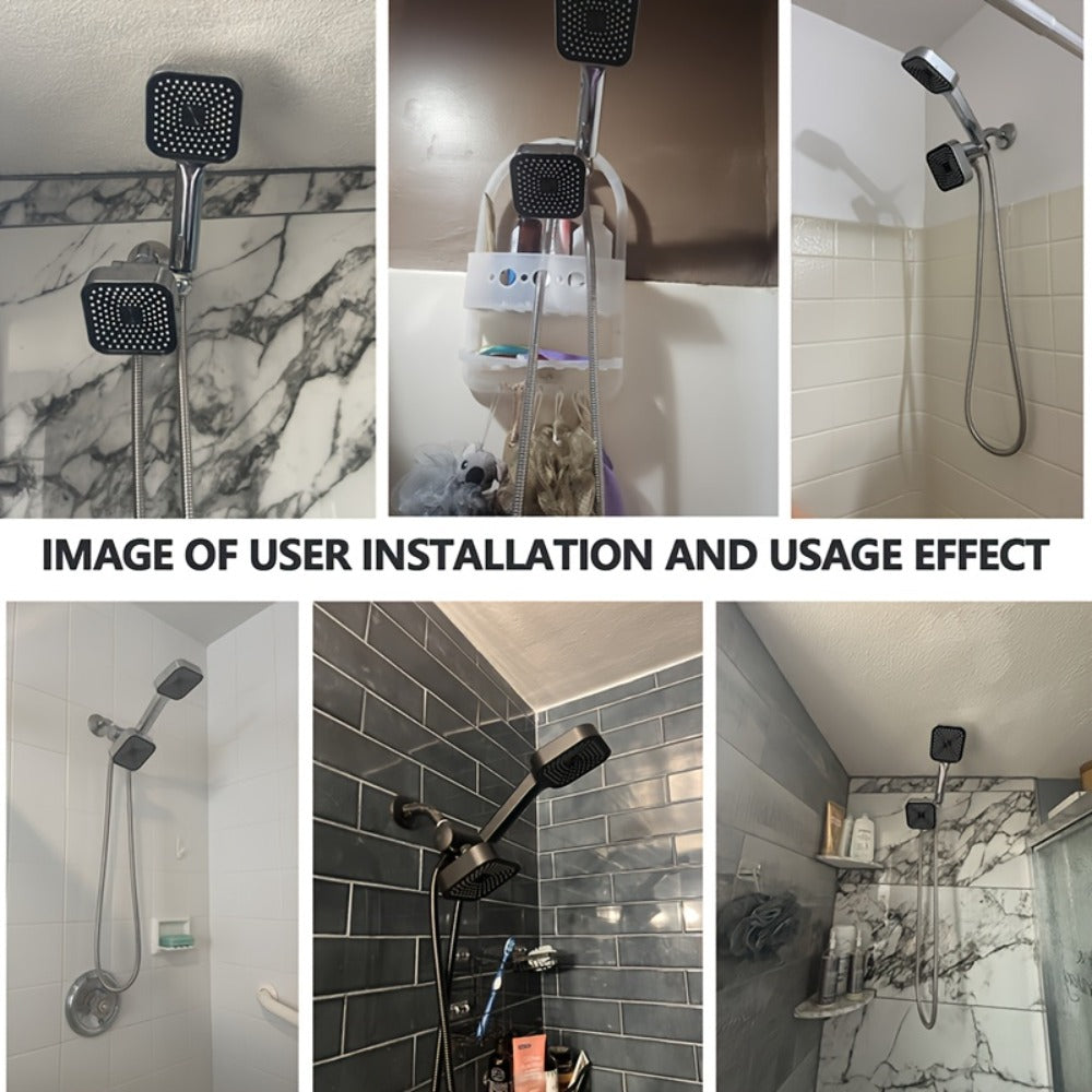 Handheld Shower Head Kit 4 Inch High Flow with Long Hose 3-Way Diverter Dual Purpose Shower Spray Assembly Wall Mount Bathroom Shower Fixtures Silver Black - product image 8