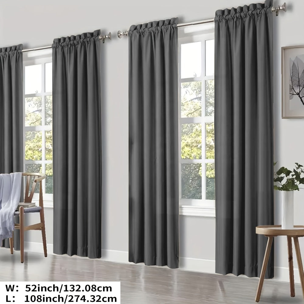 Blackout Curtains 4 Panels Thermal Insulated Room Darkening Drapes – Rod Pocket, Energy Saving, Solid Color for Bedroom & Living Room, 7 Colors & Multiple Sizes - product image 5