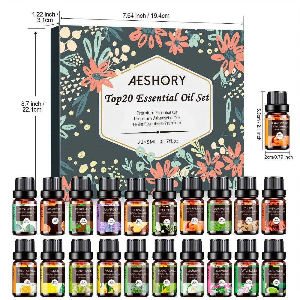 Essential Oil Set – Pure Natural Aromatherapy Oils in Amber Glass Bottles for Diffuser & Humidifier, DIY Fragrance, Valentine's Day & Holiday Gift for Women, Girls, Friends & Famil - product image 4