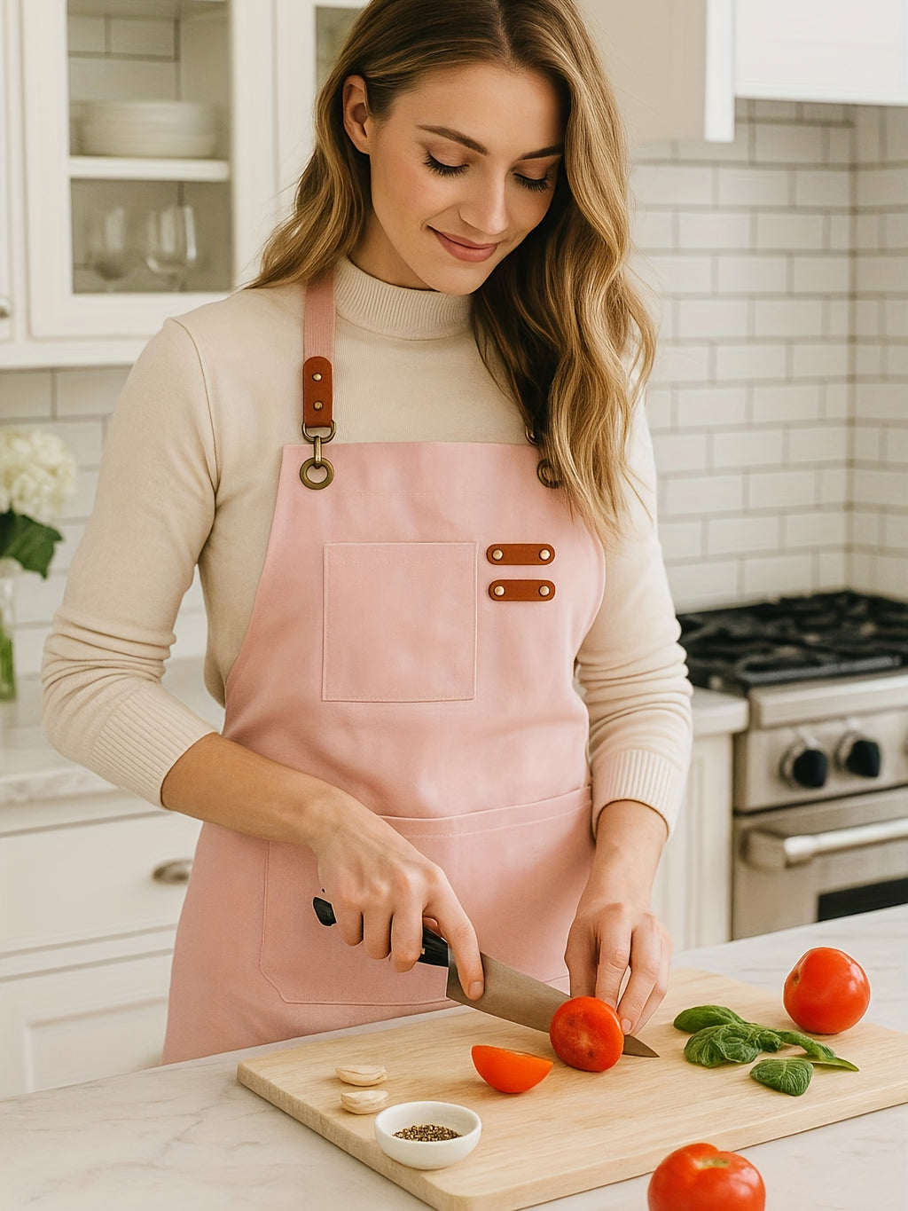 Festive Multi-Use Apron 12OZ Canvas Tool Apron With 3 Pockets - For Cooking, Gardening, Coffee Making, Thanksgiving & Christmas Gift Idea - Unisex Adjustable - product image 4