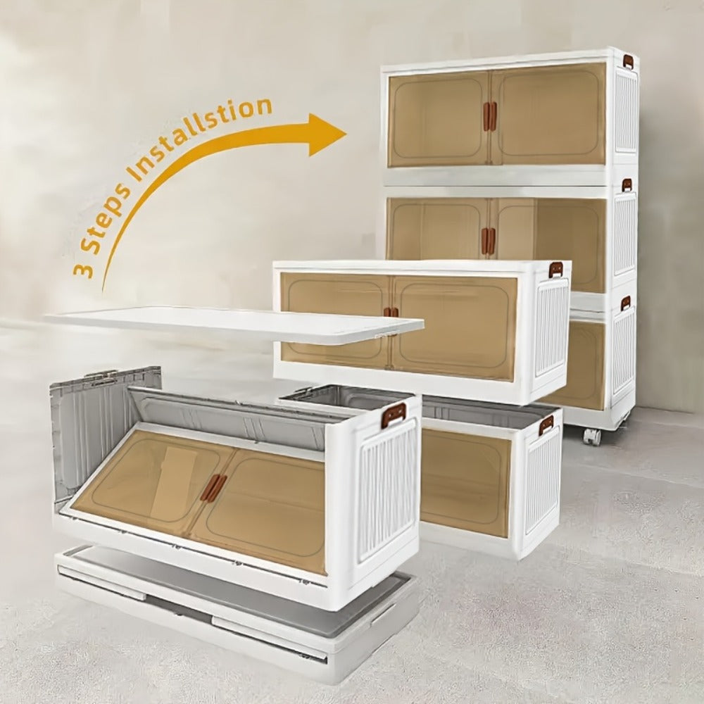 Foldable Storage Cabinet with Door – Multi-Layer Stackable Storage Box for Shoes, Clothes & Books | Large Closet Organizer for Bedroom, Bathroom, Kitchen, Office & Wardrobe - product image 18