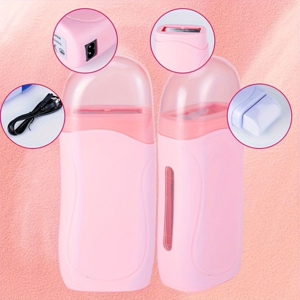 Wax Warmer Roller Kit for Hair Removal — Portable Electric Roll-On Soft Wax Heater for Women & Men, At-Home & Salon Waxing, Smooth Glide Applicator, Travel-Friendly (Light Pink/Gre - product image 13