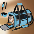 TSA Collapsible Cat & Dog Travel Bag with Fleece Lining, Foldable Bowl, Mesh Ventilation, Safety Zippers, Shoulder Strap & ID Holder for Small Medium Pets - product image
