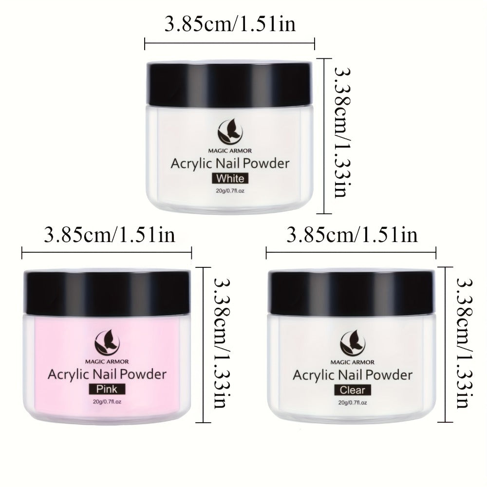 Acrylic Nail Kit for Beginners Nail Technicians with Professional Brush Tricolor Acrylic Powder Complete Starter Set for Practice Nail Extensions Salon Quality DIY Nails - product image 4