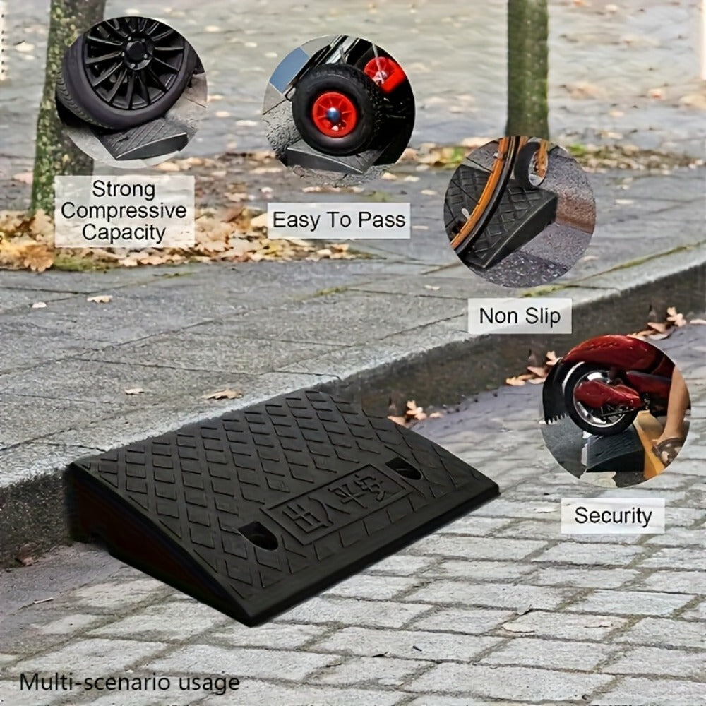 Curb Ramp 2-Pack Portable Heavy Duty Plastic Threshold Ramp Set – Lightweight, Non-Slip, for Low Floor Vehicles, Motorcycles, Wheelchairs, Driveway & Lane Loading – Multiple Height - product image 6