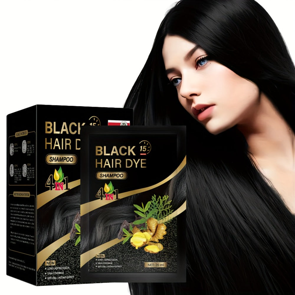 3-in-1 Hair Dye Shampoo Sachets Box of 10 Packs — Natural Color, Grey Coverage, Deep Cleansing, No-Mix Formula, Travel-Friendly Individual Packaging for Women & Men, Black Brown Ch - product image 10