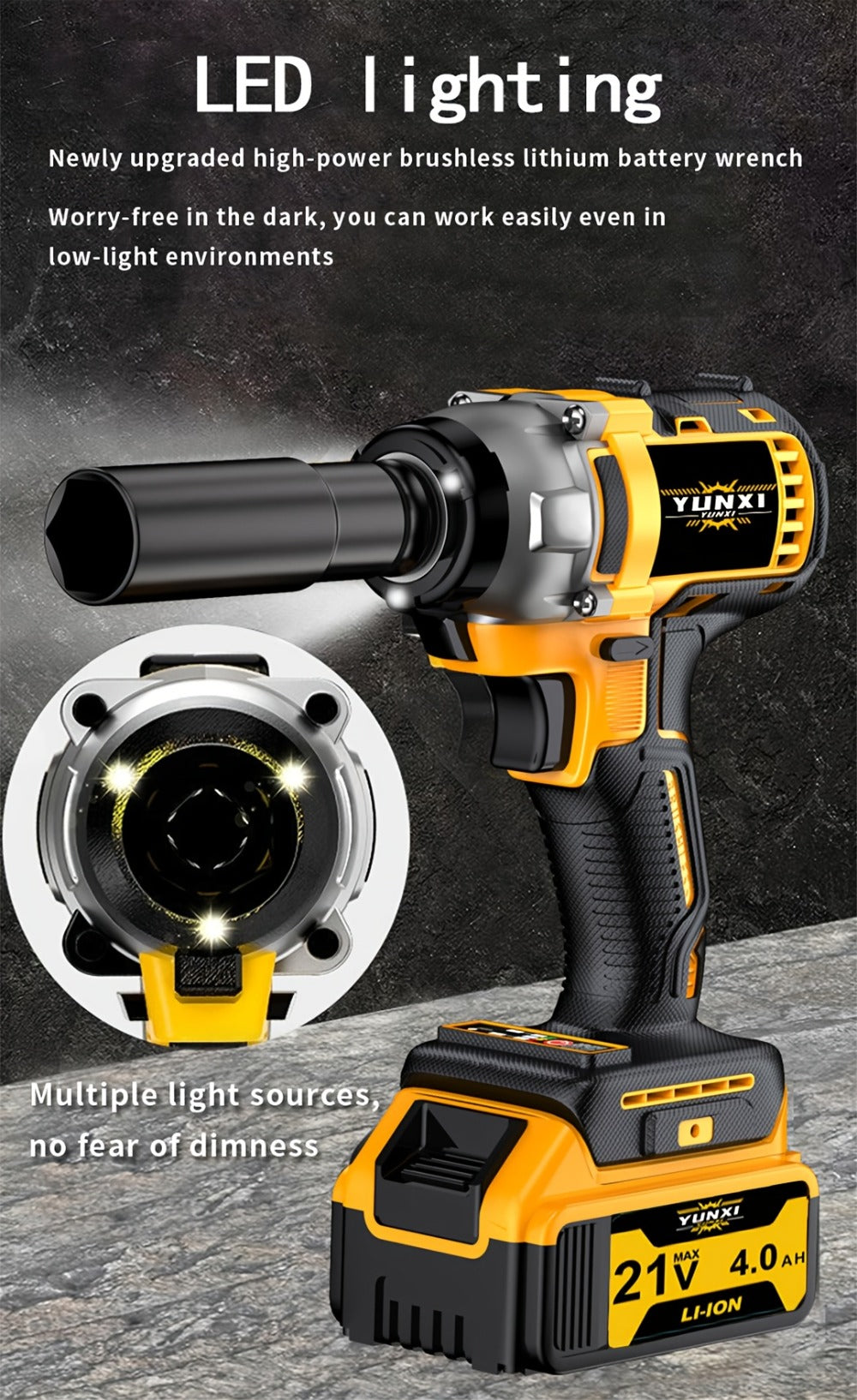 21V Cordless Drill Brushless Impact Wrench Multifunctional – Lithium Battery, Quick Charger, Variable Speed, Tighten Screws & Bolts, Compact Power Tool for Home, Car Repair & DIY – - product image 21