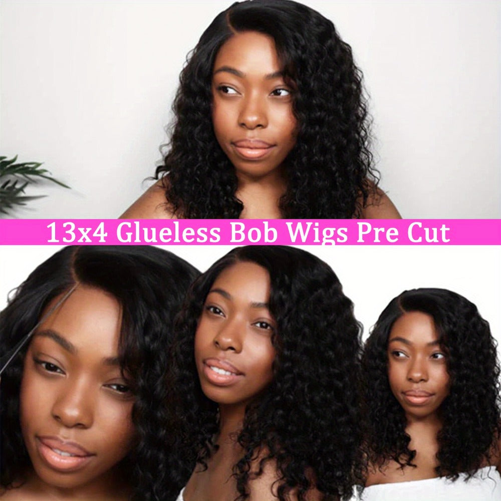 Glueless Bob Wig Human Hair 13x4 Pre Cut Lace 200% Density Wear and Go Deep Wave Body Wave Pre Plucked Bye Bye Knots Lace Front Wig for Black Women 8-40 Inch - product image 10