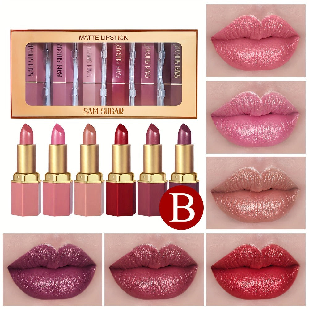 Lip Gloss Set 6pcs Velvet Finish Moisturizing Long-Lasting Hydrating Shiny Lip Color Collection — Vibrant Berry Mixed Shades for All Skin Tones Everyday Makeup Gift Set Women Girls - product image 8