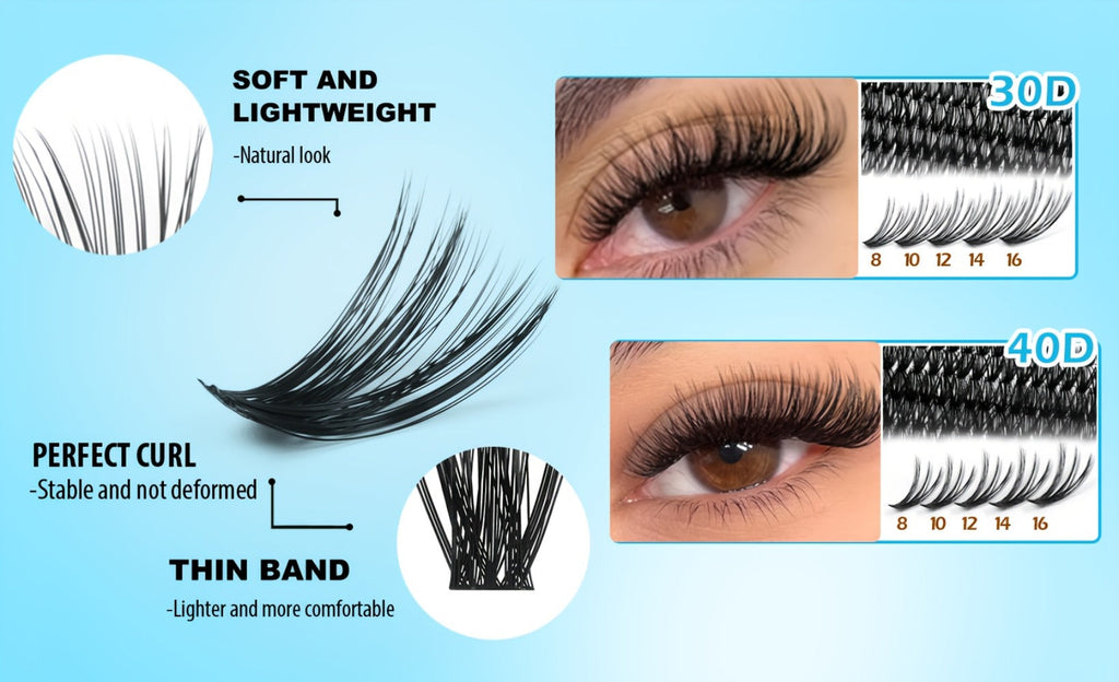 800Pcs Fluffy Wispy Lash Clusters Kit — 30D 40D Mixed Length 8-16mm DIY Eyelash Extensions with 2-in-1 Bond & Seal Glue and Tweezers, Natural Long-Lasting Cluster Lashes for Everyd - product image 15