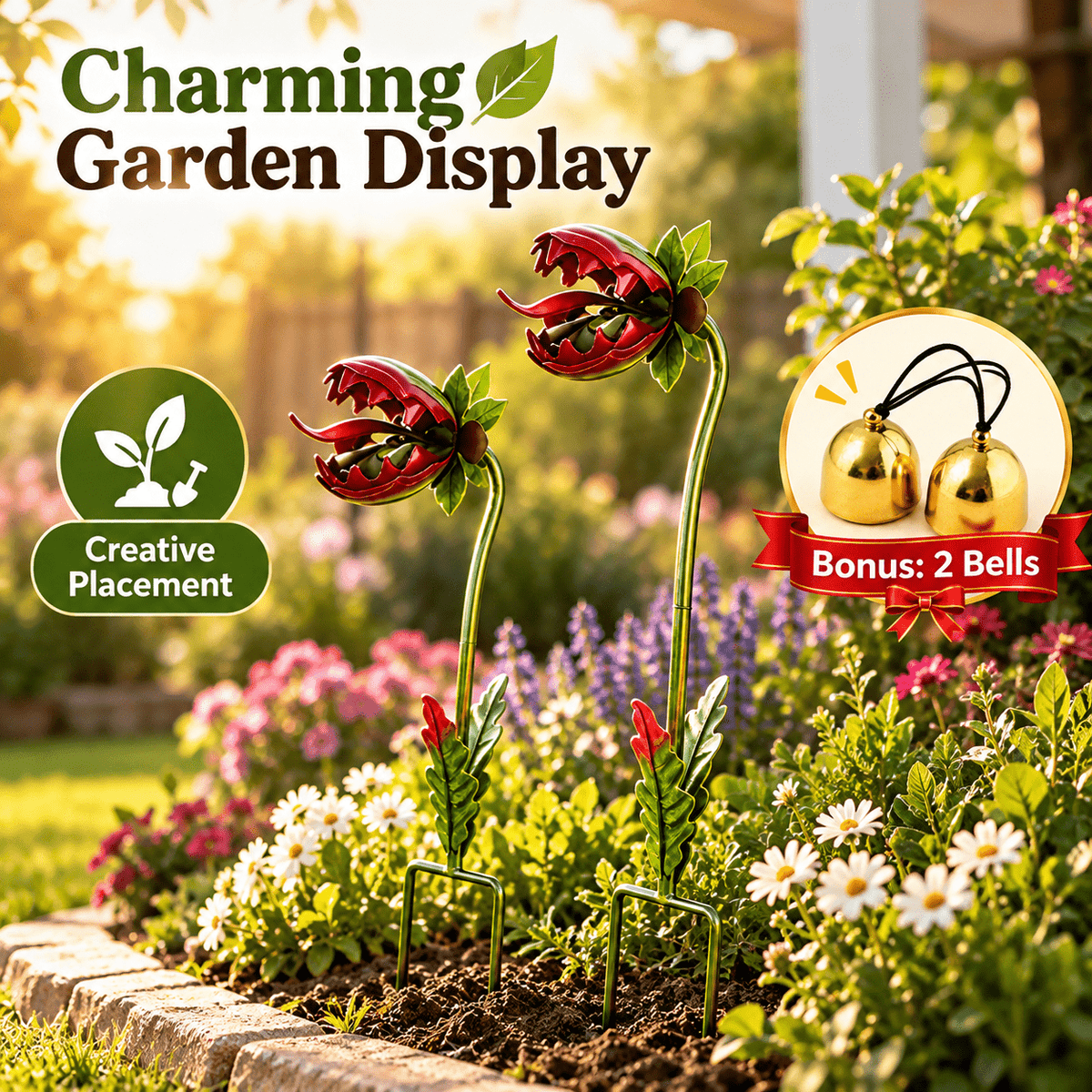 [3D] Single-headed Man-eating Flowers, Outdoor Decorations, Halloween Outdoor Decorations, Carnivorous Plant Decorations, Suitable for Courtyard Lawns - product image