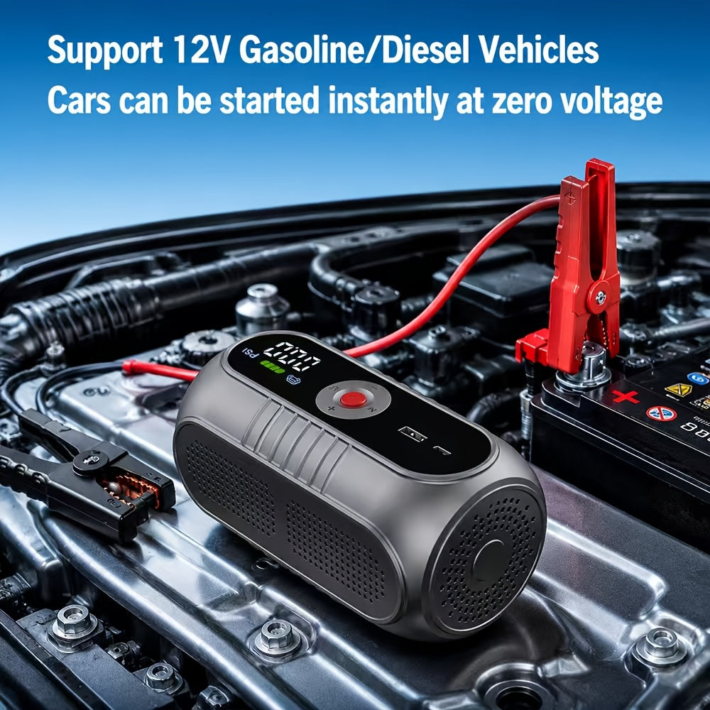 5-in-1/10IN1 Portable Car Battery Jump Starter With Tire Inflator 12V Fast Start, Battery Boost, USB I/O, LED Emergency Light, Reliable Power - product image 8
