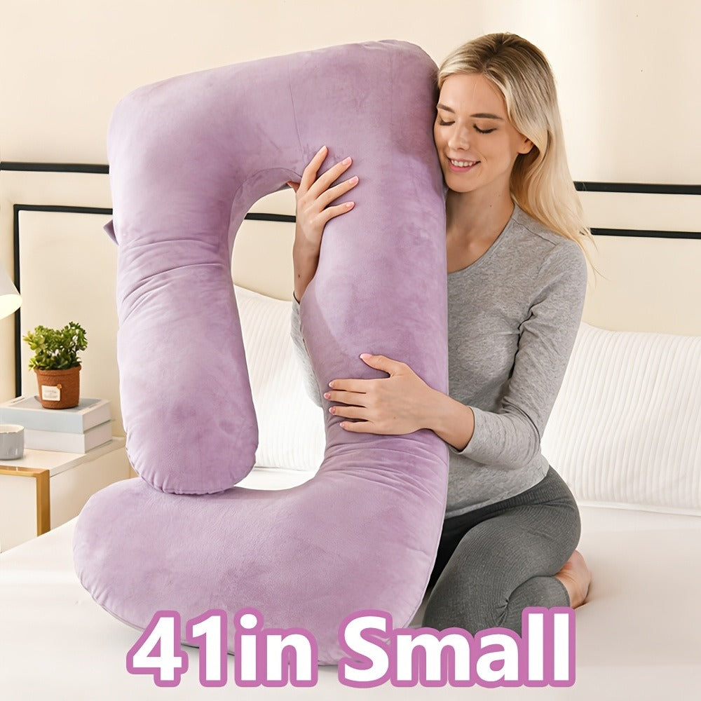 Maternity Pillow Full Body Pillow J-Shaped Pregnancy Pillow with Removable Cover Back Leg Tummy Support Multiple Styles & Sizes - product image 24