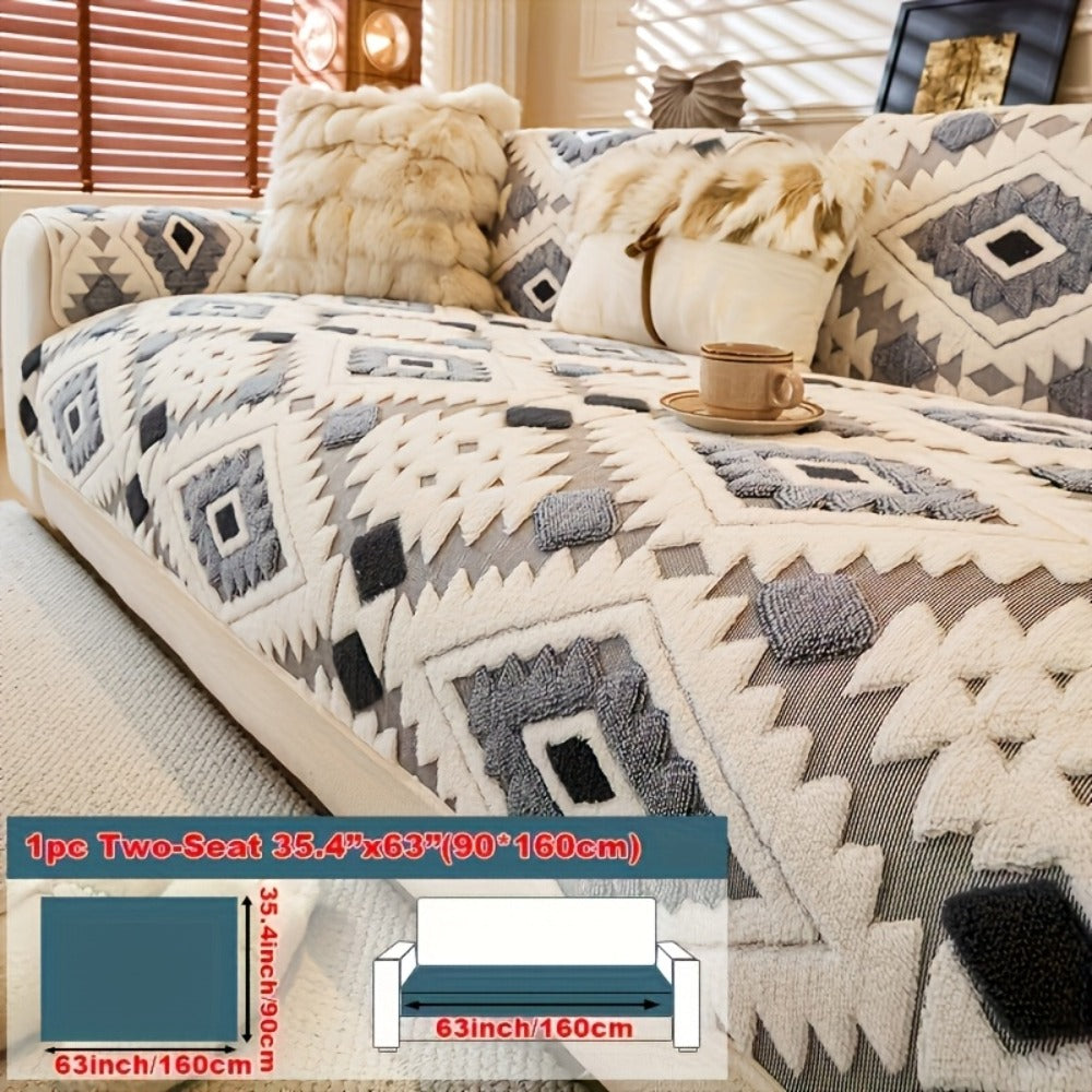 Thick Plush Sofa Cover Non-Slip Pet Friendly Machine Washable Couch Slipcover Furniture Protector for Living Room Bedroom Office Armrest to 4-Seat Multiple Colors - product image 5