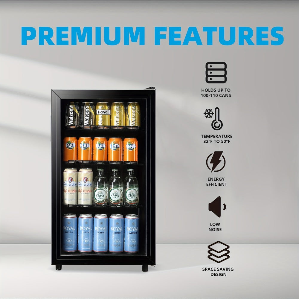 Beverage Refrigerator with Glass Door – Mini Fridge 2.0/3.5/4.0 Cu Ft, LED Lights, Adjustable Shelves, R600a Cooling for Beer, Wine & Drinks, Home, Office & Bar - product image 4