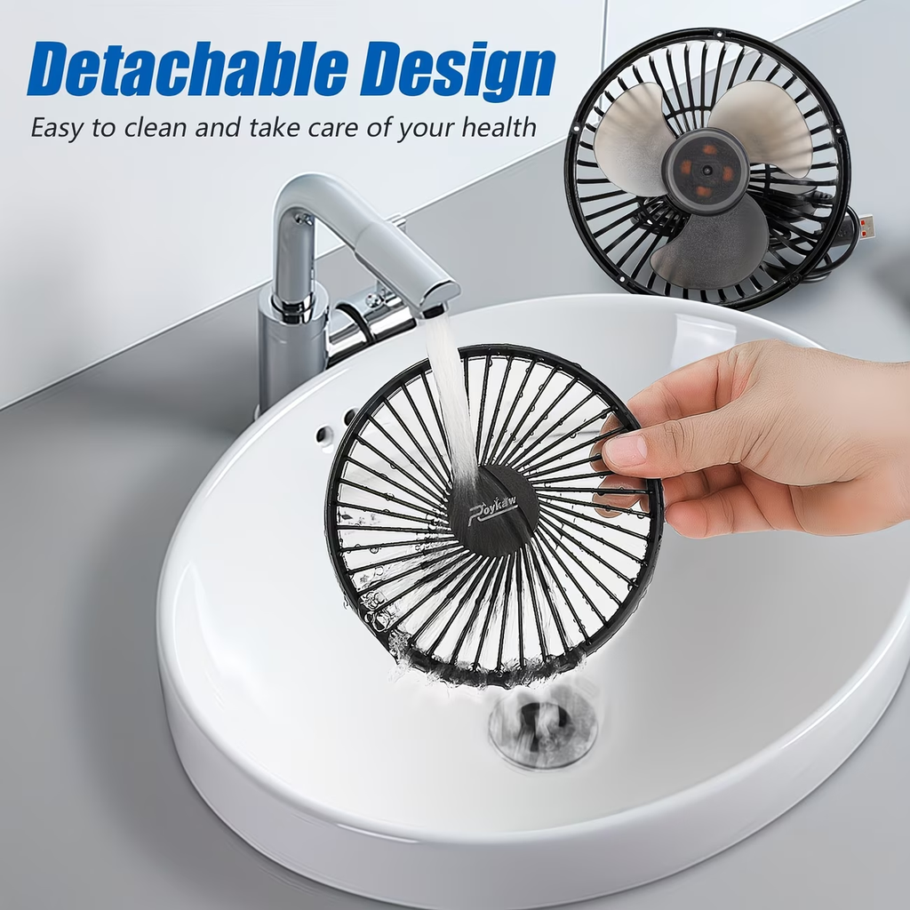 10400mAh Rechargeable, 48H Runtime, 360° Adjustable Head, 3-Speed Remote Control, USB & Type-C, Fits All Square Tube Frames, for Golf, Camping & Fishing | Portable Battery Golf Cart Fan with LED Lantern