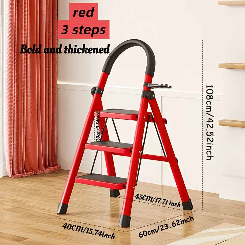 1pc Heavy-Duty 2/3/4/5-Step Portable Folding Ladder, 500 Lbs Load Capacity, Durable Plastic Material with Non-Slip Steps, Lightweight and Portable, Suitable - product image 3