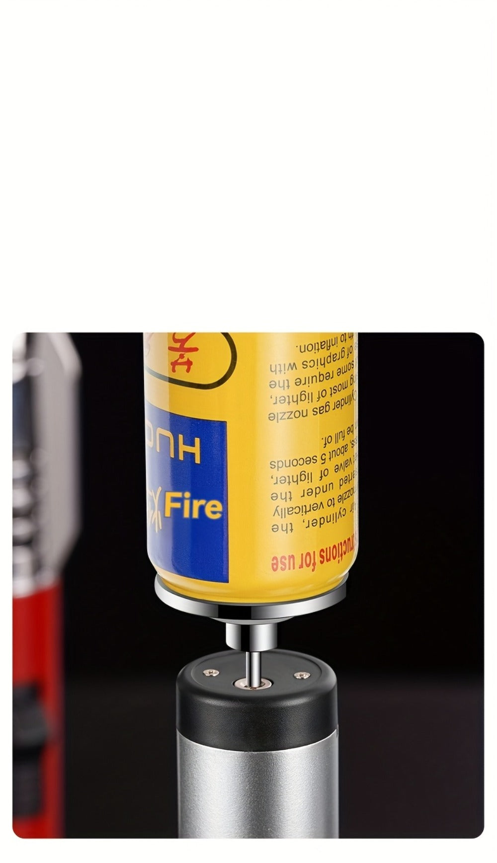 Windproof Jet Flame Torch Lighter with Safety Lock & Switch Lock, Large Adjustable Flame, Outdoor Torch for Campfire BBQ Baking Camping, Gas Not Included, Black Silver Blue - product image 11