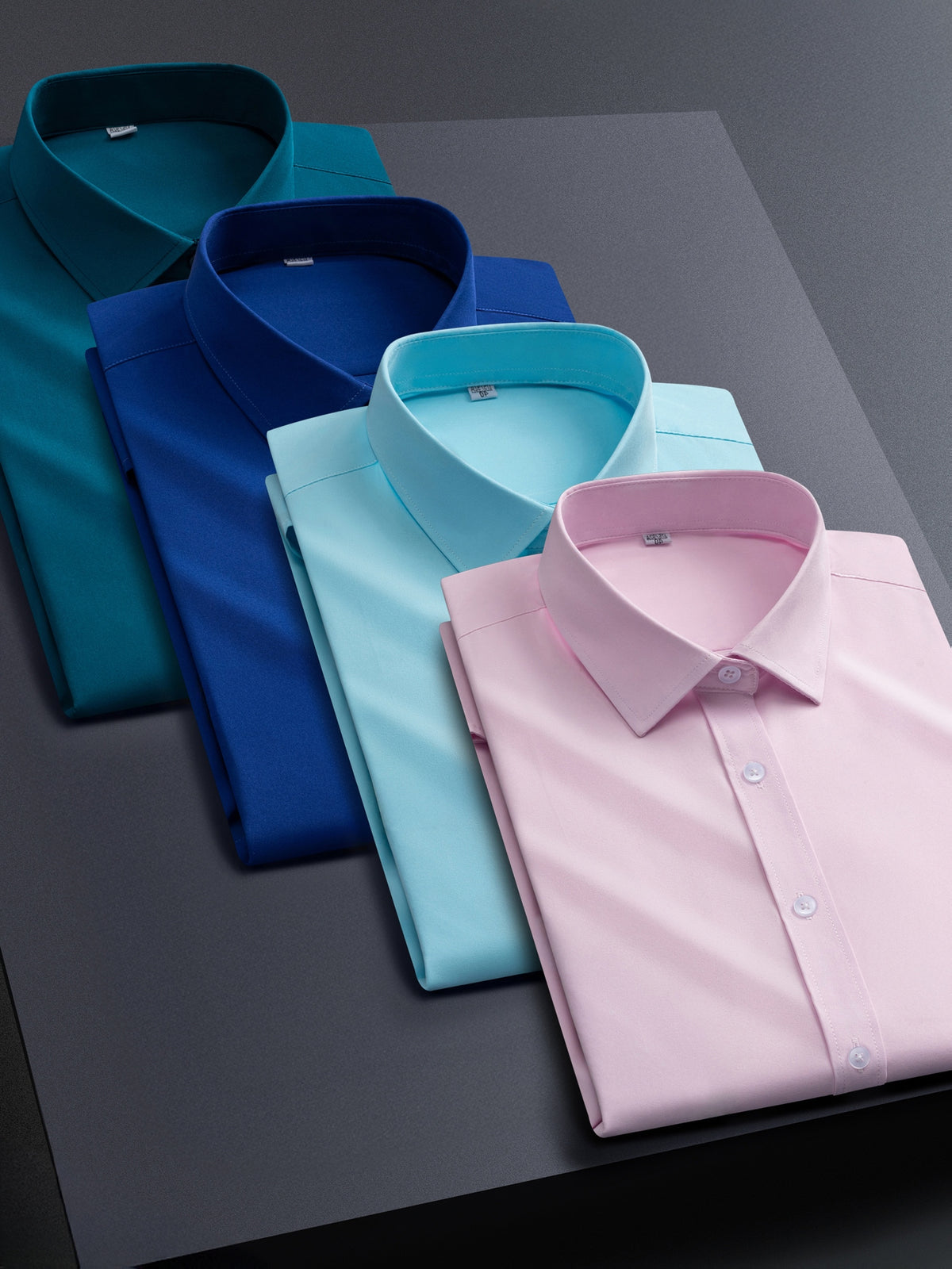 4pcs Men's Stretch Long Sleeve Dress Shirts - Professional Business Casual Blouses with Classic Collar, Solid Color, Comfortable & Stylish for Office - product image 33