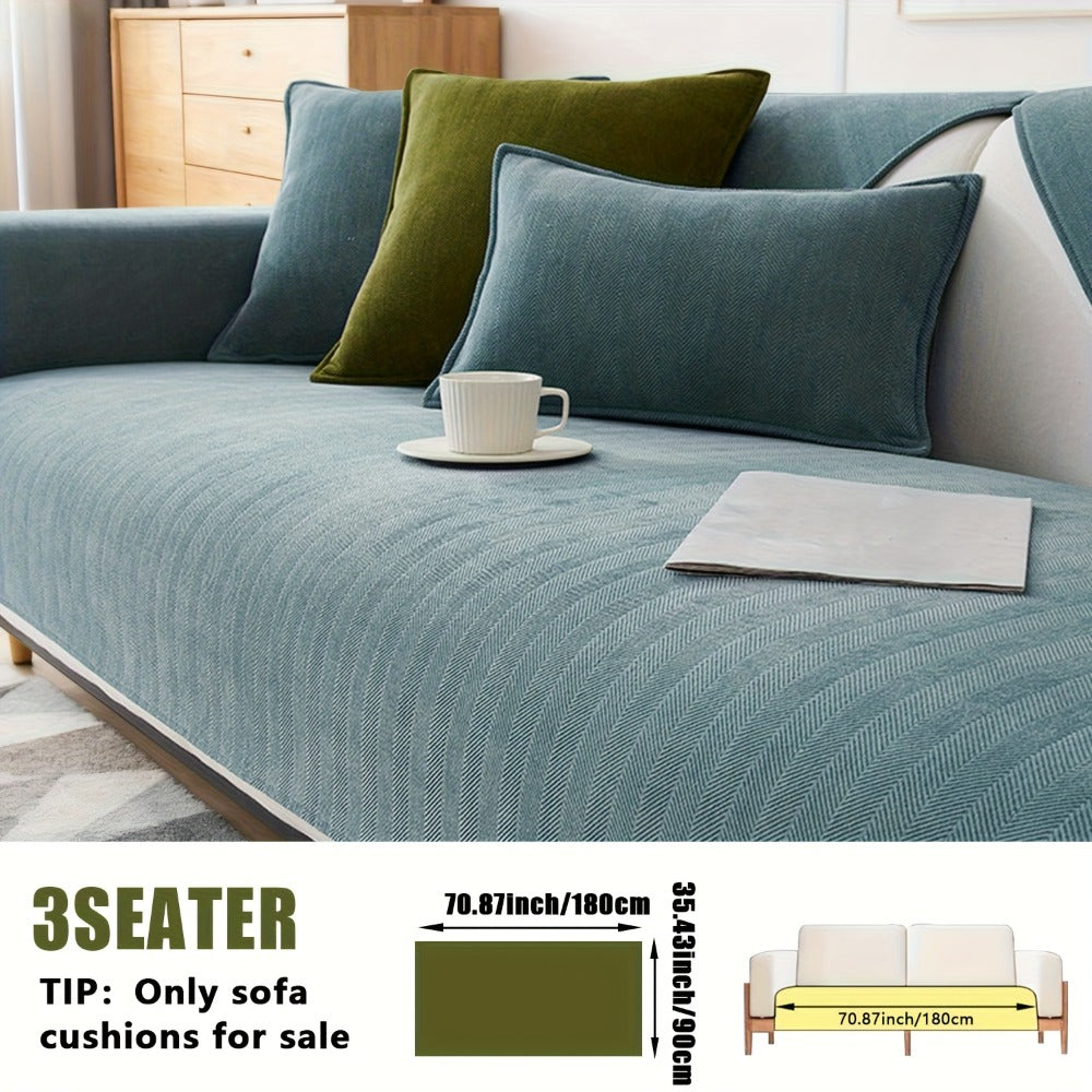 Chenille Ribbed Sofa Cover - Pet Friendly Non-Slip Machine Washable Soft Stretch Slipcover for 1-4 Seater Sectional Sofa Living Room Bedroom Office, 9 Colors - product image 37