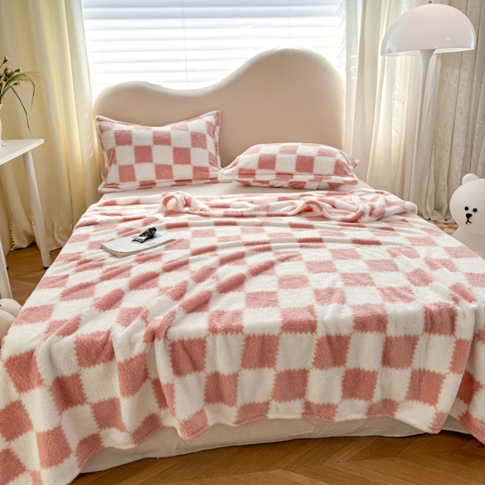 French Plaid Double-Sided Flannel Blanket – Soft Panda & Grid Pattern Throw for Sofa, Bed & Travel, Machine Washable, 6 Designs, 4 Sizes - product image 17
