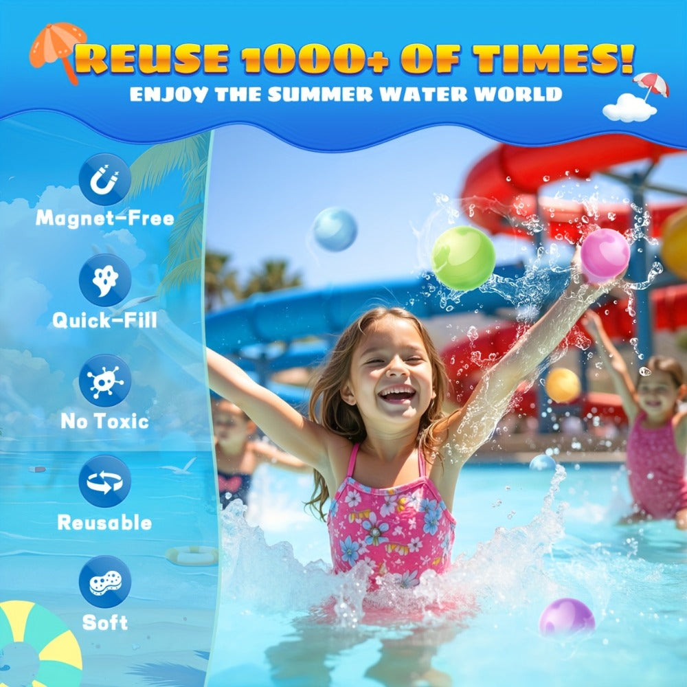 No Magnets Quick-Fill Leak-Proof Splash Balls, Eco-Friendly Outdoor Summer Toy for Pool Party Backyard Water Fight Games – Reusable Silicone Water Balloons - product image 5
