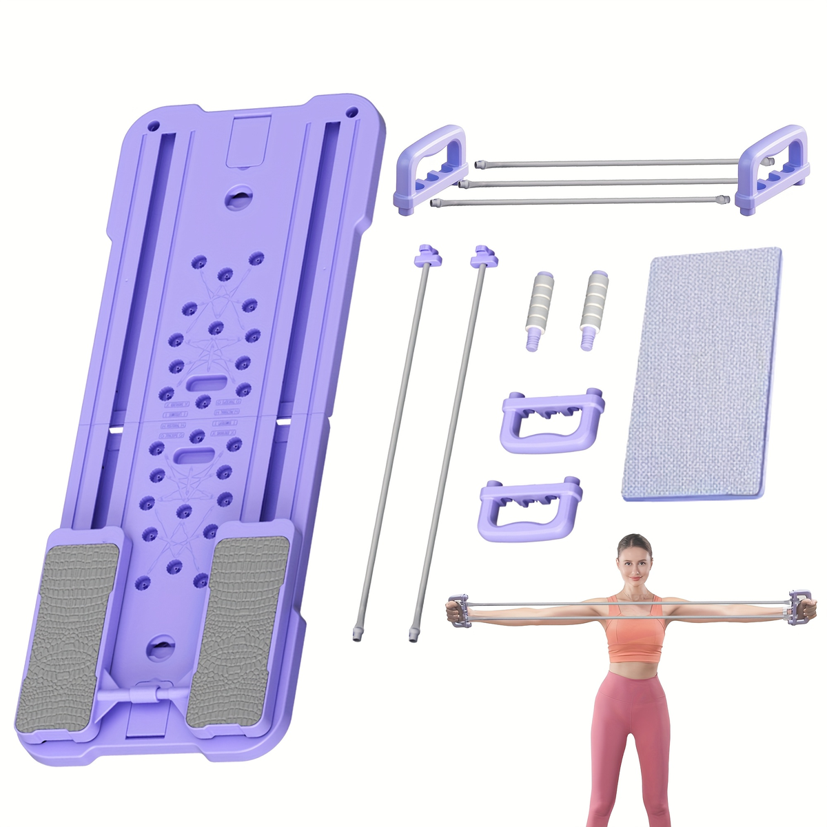 Foldable Ab Wheel & Push-Up Workout Machine for Full Body Core Training, Muscle Toning & Home Gym Fitness | Portable Pilates Reformer Board 9-in-1 - product image 23