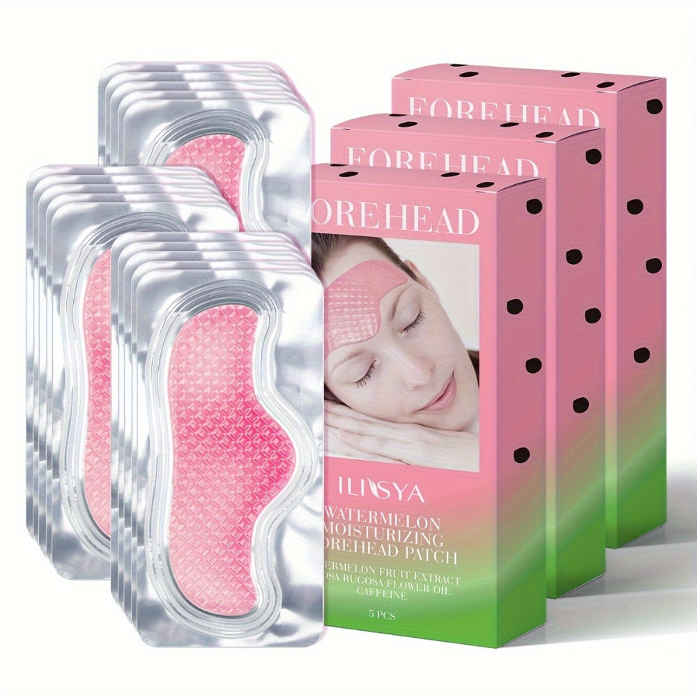 Watermelon Forehead Patches 15pcs Caffeine Collagen Niacinamide Ultra Hydrating Moisturizing Brightening De-Puffing Daily Facial Skin Care for Women All Skin Types - product image 3