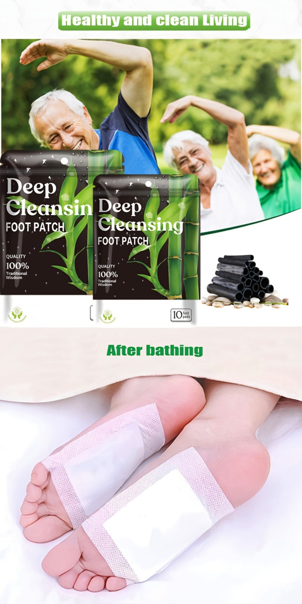 Detox Foot Patches with Bamboo Vinegar Ginger & Lavender — Natural Plant Formula Deep Cleansing Overnight Foot Pads, Moisturizing Soothing Foot Care for Tired Aching Feet, Home Spa - product image 25