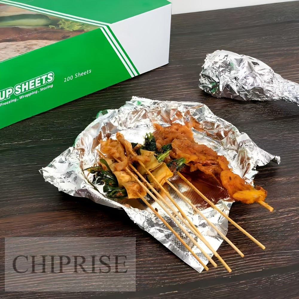 Pre-Cut Aluminum Foil Sheets 200-Count 9x10.75 Inch Pop-Up Dispenser Box Heavy Duty Foil for Baking Grilling Roasting Cooking Food Storage Restaurant - product image 2