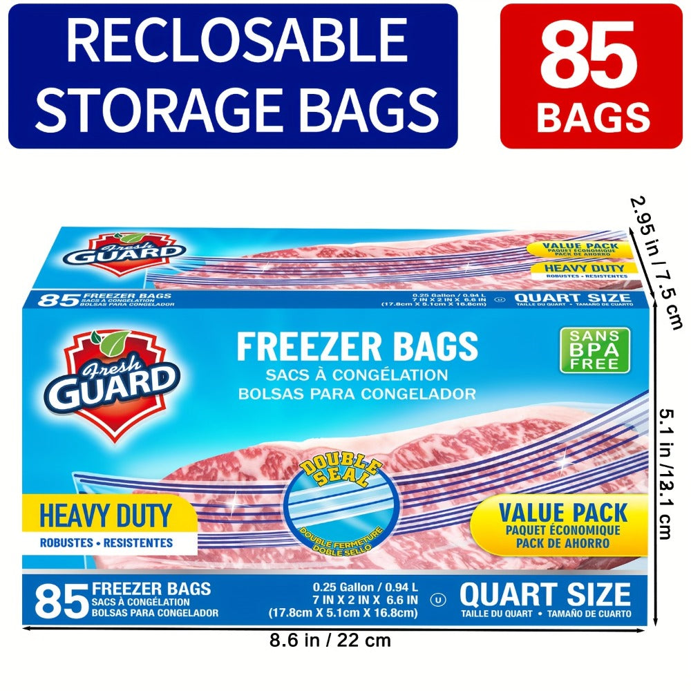 Food Storage Bags 85 Pack 0.25 Gallon | Resealable Freshness Bags Heavy Duty Secure Seal for Fruits, Vegetables, Grains & Meats, Kitchen Food Organization Bags, Flexible Freezer &  - product image 3