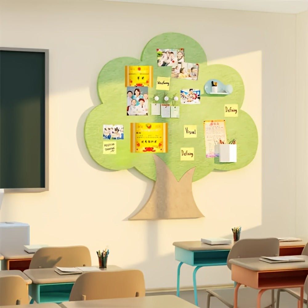 Felt Wall Organizer Tree Shape Memo Board 23.6x23.6 Inch Self-Adhesive - Decorative Felt Board for Home, Office, Kitchen & Bathroom | No Tools Needed Easy Install Wall Decor Bullet - product image 5