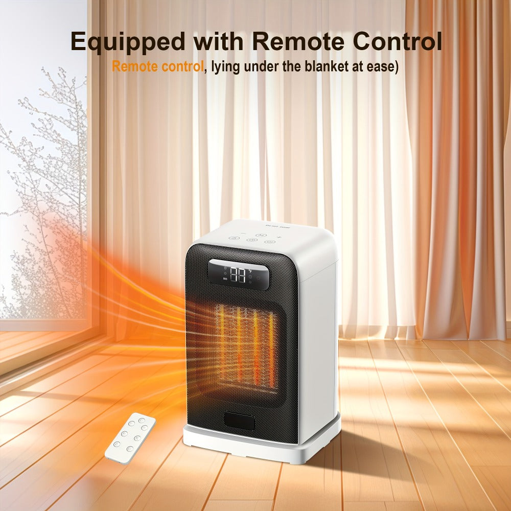 Ceramic Space Heater 1500W Fast Heating - 4 Modes, Adjustable Thermostat, Overheat & 70° Tip-Over Protection, Portable Electric Heater Fan for Office, Desk, Room & Indoor Use, Whit - product image 6